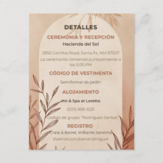 Detalhes do Casamento Espanhol Cartão Arco de Terr