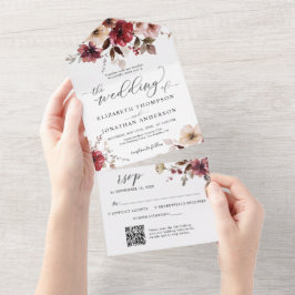 Detalhes do Casamento outono Blush Burgundy RSVP d