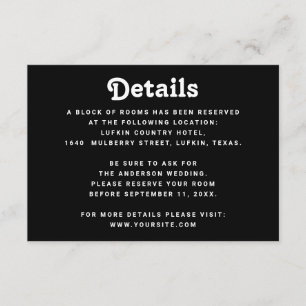 Detalhes do Casamento Preto Informação Minimalis