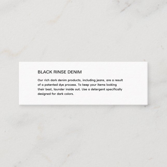 Detalhes do Clothing Care Travar Inserir Etiqueta (Frente)