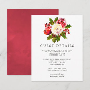 Detalhes do Convite de Casamento de Natal com Flor