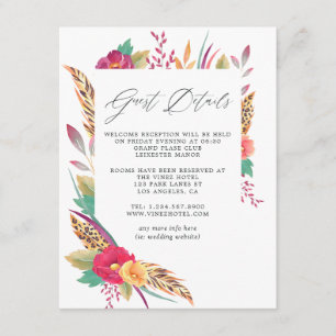 Detalhes do Convite de Casamento Floral em Aquarel