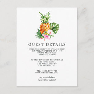 Detalhes do Convite de Casamento Floral Tropical n