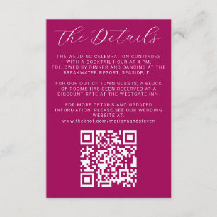 Detalhes do Convite de Casamento Magenta