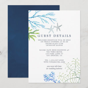 Detalhes do Convite de Casamento na Praia com Alga