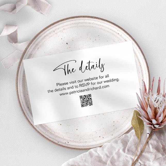 Detalhes do Convite de Casamento RSVP Online QR (Criador carregado)