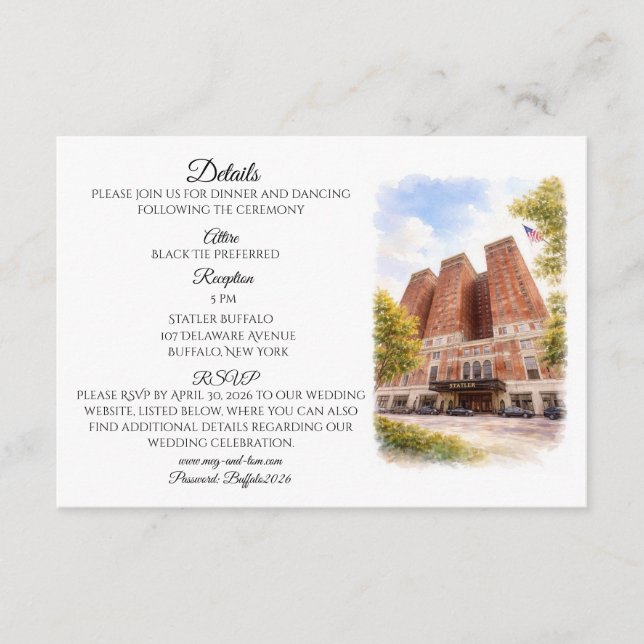 Detalhes do Convite do Buffalo Statler (Frente)