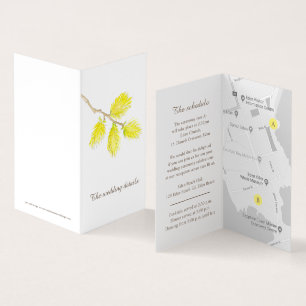 Detalhes do evento de casamento catkin amarelo map