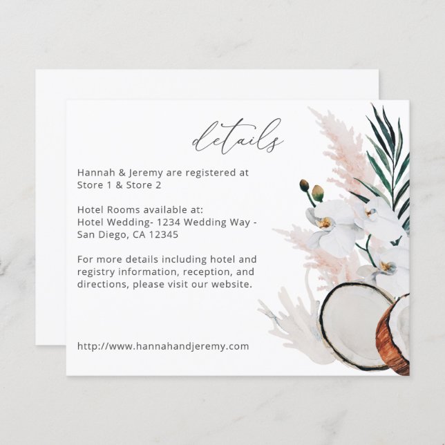 Detalhes do Floral Branco do Coco do MOD de Orçame (Frente/Verso)