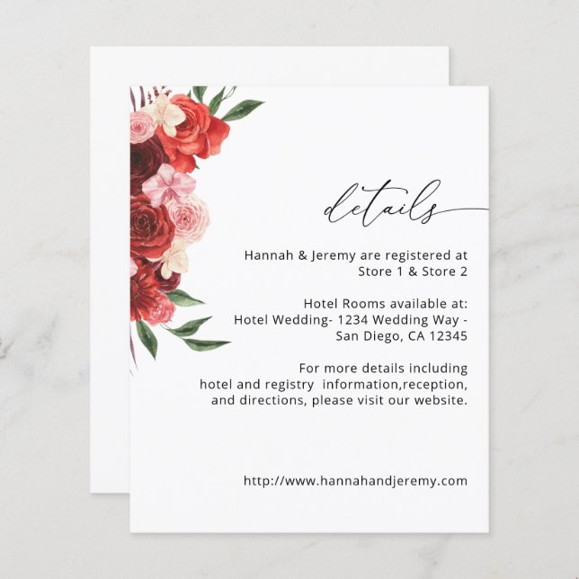 Detalhes do Floral Vermelho do Orçamento - VH2 Bra (Frente/Verso)