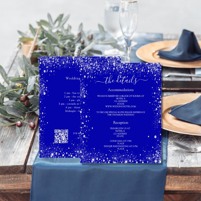Detalhes do programa de casamento em azul real com (Criador carregado)