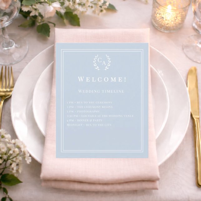 Detalhes do programa de casamento monogramado em a (Criador carregado)