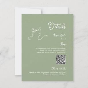 Detalhes em Verde Sage com Código Qr para RSVP