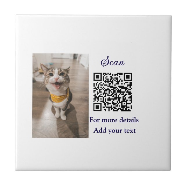 Detalhes simples do nome do animal QR código adici (Frente)