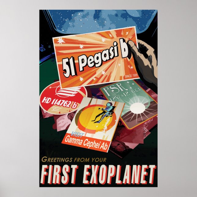 Detecção do Poster de Exoplaneta do Espaço Retroat (Frente)