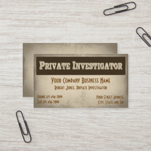 Detetive de Investigador Privado Cartão de visita