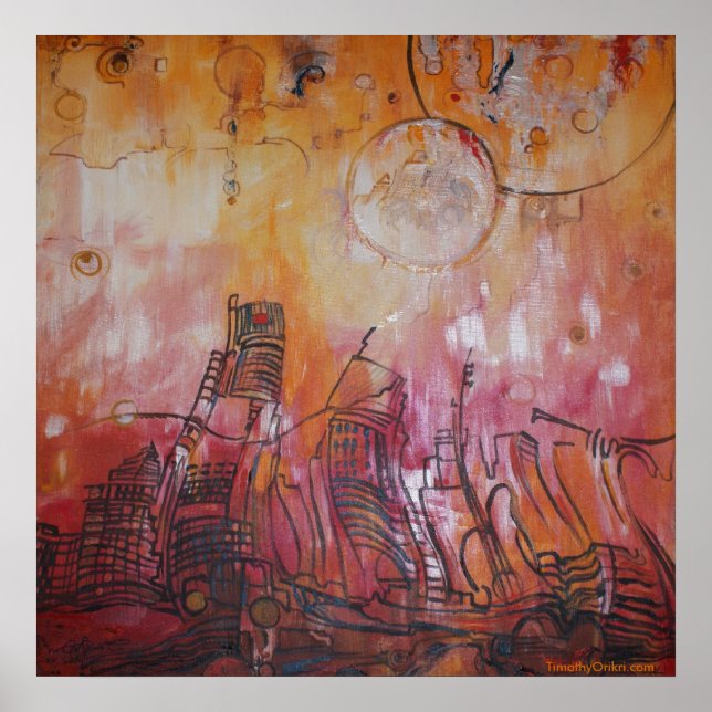 Detroit Abstrato VI - Impressão da tela (Frente)