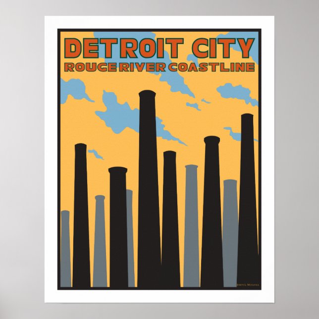 Detroit City Vintage Poster (Frente)