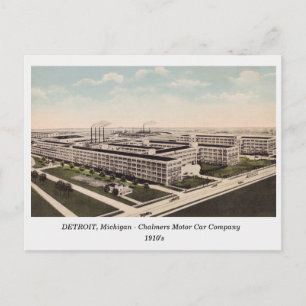 Detroit MI, Chalmers Motor Car Co cartão postal an