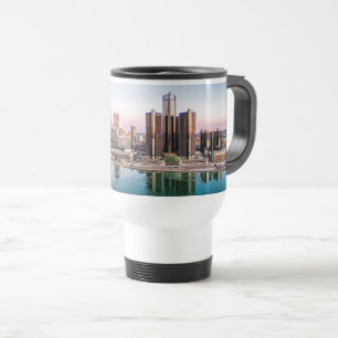 Detroit Skyline na Caneca de viagem Dawn