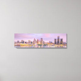 Detroit Skyline Sunset View da Canvas do Windows