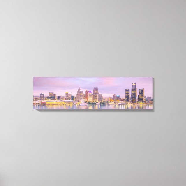 Detroit Skyline Sunset View da Canvas do Windows (Frente)