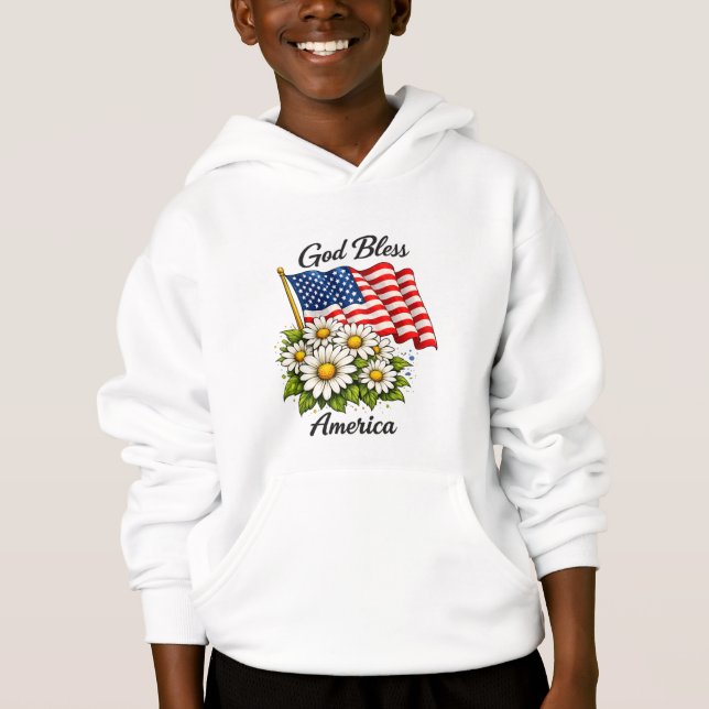 Deus Abençoe a América Bandeira dos EUA e Margarid (Frente)