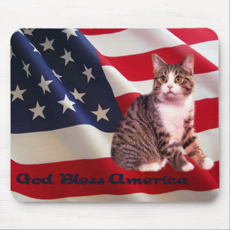 Deus abençoe América de Mousepad do gato