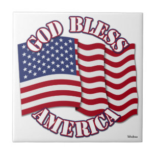 Deus abençoe American com bandeira dos EUA