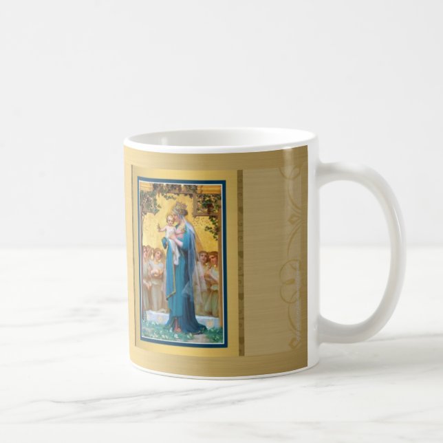 DEUS ABENÇOE da VIRGEM MARIA VOCÊ caneca de café (Direita)
