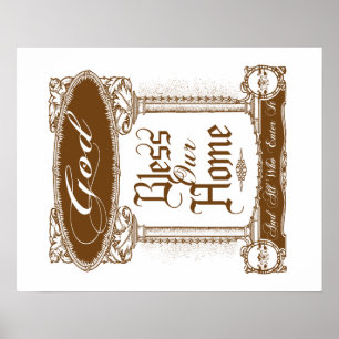 Deus abençoe nosso poster feito sob encomenda Hom