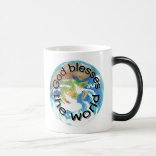 Deus abençoe o mundo, canecas de afirmações