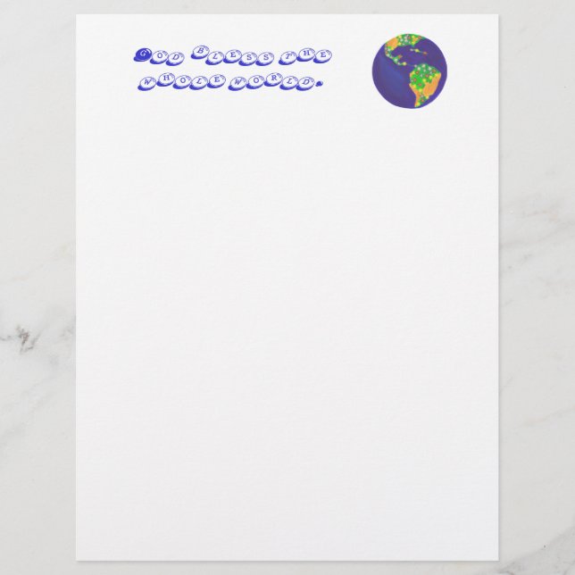 Deus abençoe o mundo inteiro, carta espiritual (Frente)
