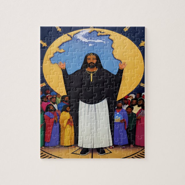 Deus ama a Quebra-cabeça mundial da arte cristã (Vertical)