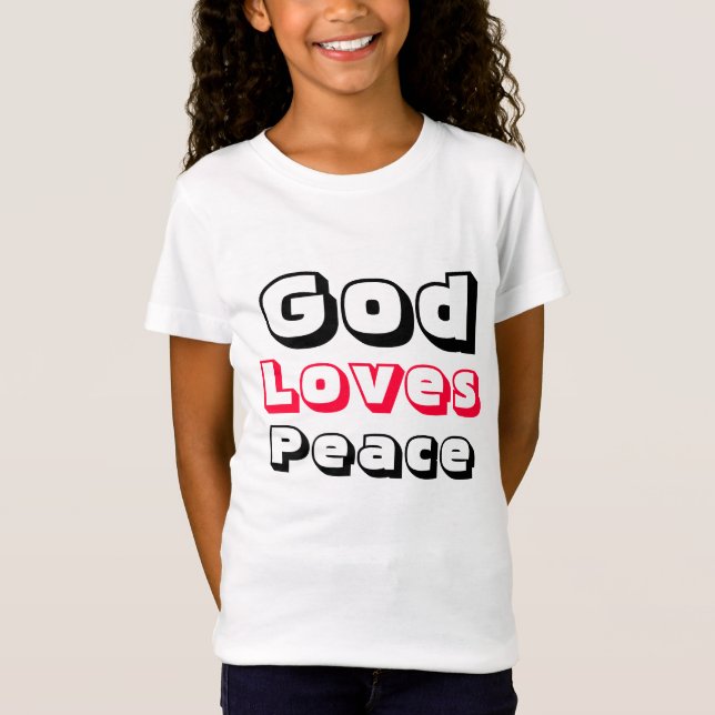 Deus ama camisetas para crianças tranquilas (Frente)