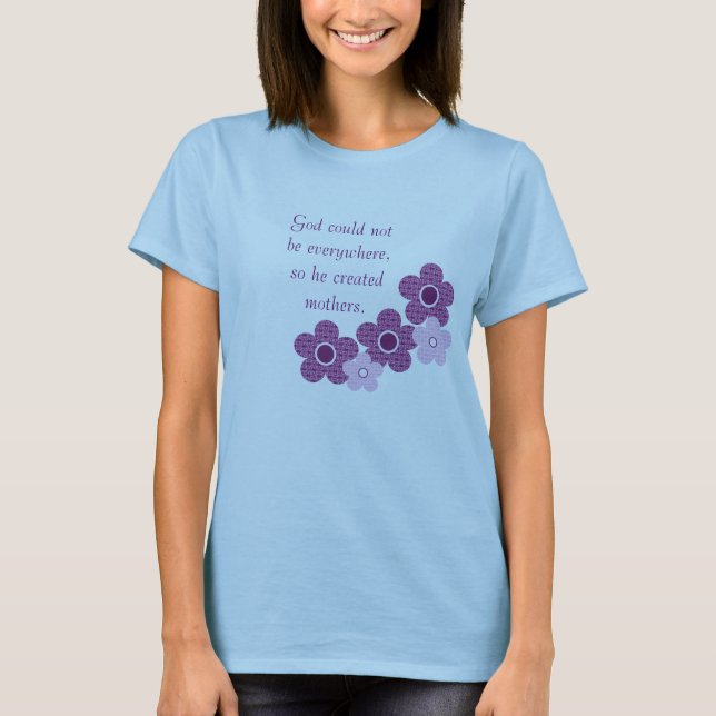 Deus Criou a camiseta Flor das Mães, Lavanda (Frente)