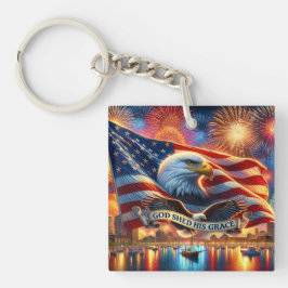 Deus Deu Sua Chaveiro de Graça - Orgulho Americano