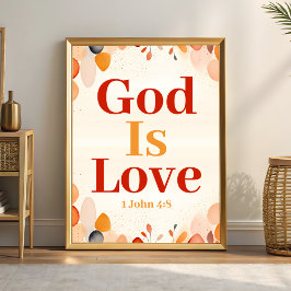 Deus É Amor Boho Christian Wall Art impressão