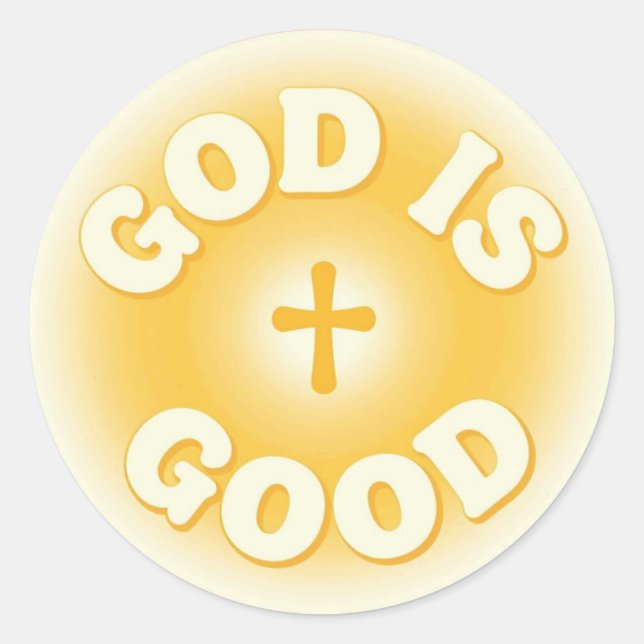 Deus é Bom Adesivo Redondo Clássico (Frente)