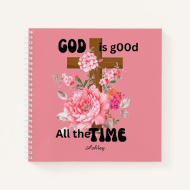 Deus é bom o tempo todo frase cristã floral