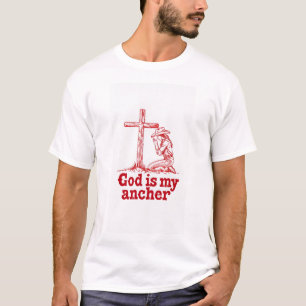 Deus é minha âncora camiseta masculina premium