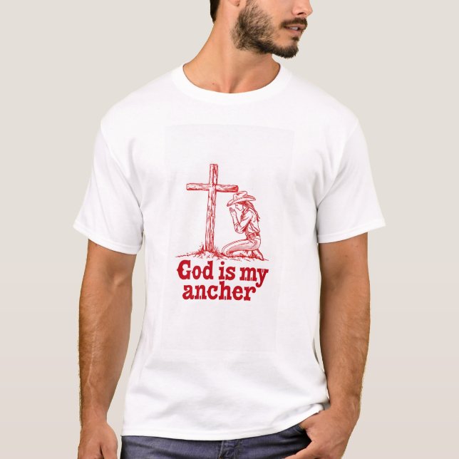 Deus é minha âncora camiseta masculina premium (Frente)