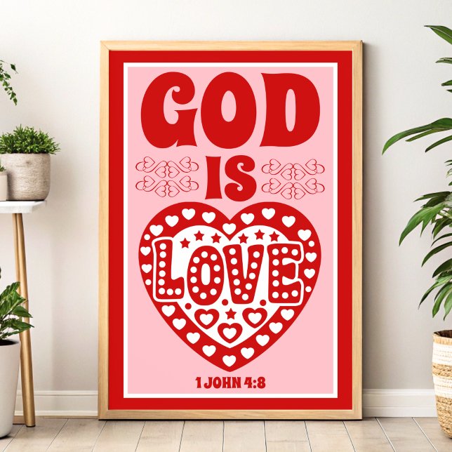 Deus É O Amor Cristo, Christian Wall Art Impressão (Criador carregado)
