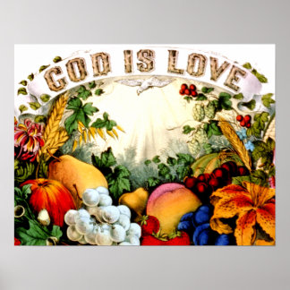Deus é o amor Poster IMPRESSÃO