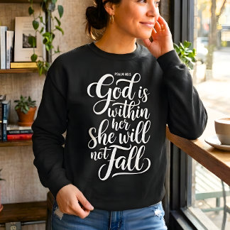 Deus Está Dentro Dela Camiseta de Moletom Cristã P