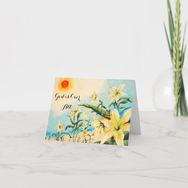 Deus está por cima de todos os cartões de saudação (Frente)