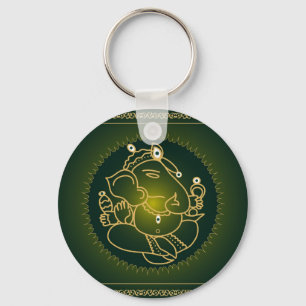 Deus Ganesha no verde - chaveiro
