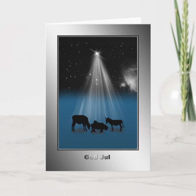 Deus Jul, "Feliz Natal", Cartão Sueco (Frente)