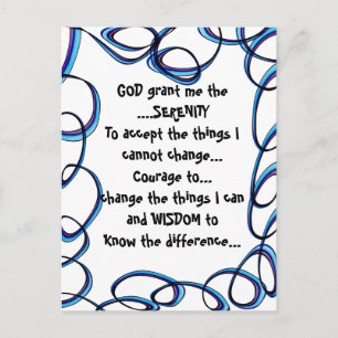 DEUS me concede a SERENITY em um cartão postal co