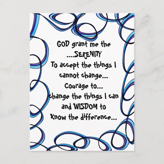 DEUS me concede a SERENITY em um cartão postal col (Frente)